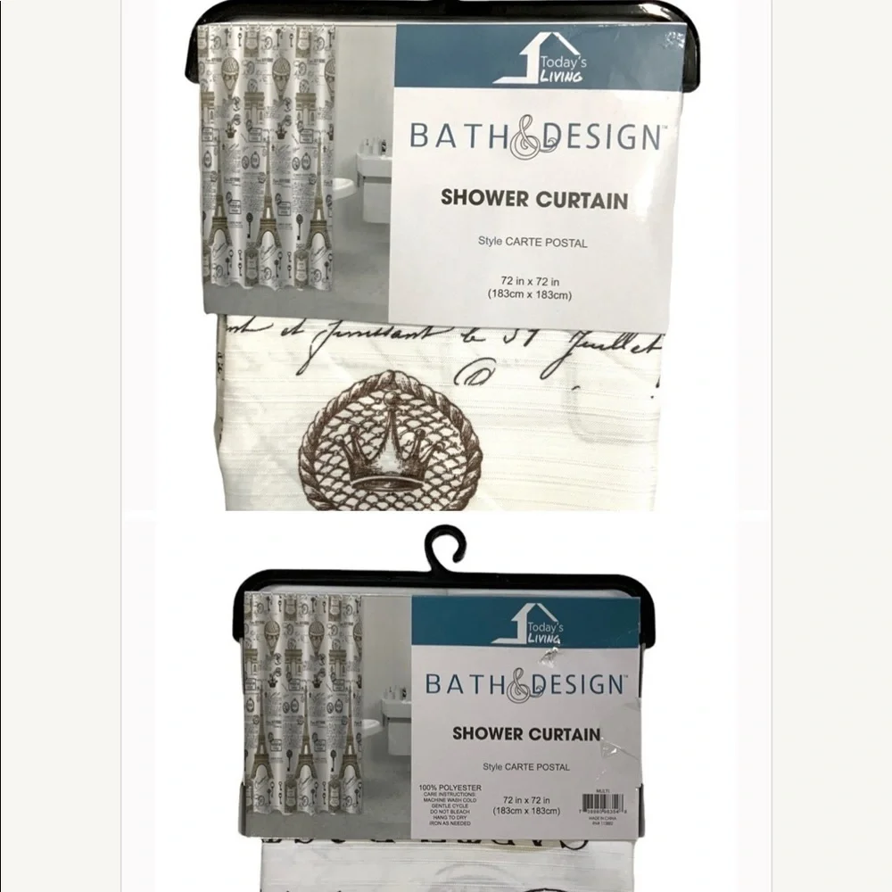 Paris Eiffel Tower Shower Hooks Arc de Triomphe French Resin White Gold 12 PC - Picture 12 of 16